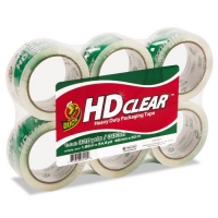 Duck Brand HD Packaging Tape, 1.88 inch x 54.6 Yard, Crystal Clear, 6 Rolls (CS-55-6pk) Duck Brand HD Packaging Tape, 1.88 inch x 54.6 Yard, Crystal Clear, 6 Rolls (CS-55-6pk)