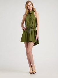 Crisp poplin lends timeless appeal to this flattering sheath with a body-defining, drawstring waist.Collar neckSleevelessConcealed button frontDrawstring waistFront and back yokePleated backAbout 19 from natural waist96% cotton/4% polyurethaneDry cleanMade in USA of imported fabric Model shown is 5'10½ (179cm) wearing US size 4. Crisp poplin lends timeless appeal to this flattering sheath with a body-defining, drawstring waist.Collar neckSleevelessConcealed button frontDrawstring waistFront and back yokePleated backAbout 19 from natural waist96% cotton/4% polyurethaneDry cleanMade in USA of imported fabric Model shown is 5'10½ (179cm) wearing US size 4.