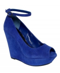 Lovely suede is so divine. The Stacys platform wedges by Jessica Simpson are bold and beautiful with a cute, dainty ankle strap up top. Lovely suede is so divine. The Stacys platform wedges by Jessica Simpson are bold and beautiful with a cute, dainty ankle strap up top.