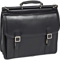 Notebook/ Tablet Cases & Bags-McKlein 15.4 Halsted Black Leather Double Compartment Notebook Case Notebook/ Tablet Cases & Bags-McKlein 15.4 Halsted Black Leather Double Compartment Notebook Case