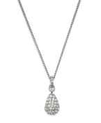 The graceful teardrop shape of Swarovski's pave crystal pendant is sure to stand out. Whether for day or evening, pair it with your favorite little black dress for maximum impact. Crafted in silver tone mixed metal. Approximate length: 15 inches. Approximate drop: 3/4 inch.