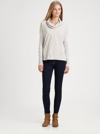Soft cotton jersey styled in a slouchy funnelneck pullover.Dropped shouldersLong sleevesPullover styleAbout 26 from shoulder to hemCottonMachine washMade in USAModel shown is 5'11 (180cm) wearing US size Small. Soft cotton jersey styled in a slouchy funnelneck pullover.Dropped shouldersLong sleevesPullover styleAbout 26 from shoulder to hemCottonMachine washMade in USAModel shown is 5'11 (180cm) wearing US size Small.