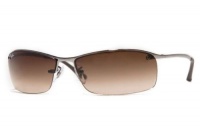 Ray Ban Sunglasses RB 3183 Top Bar 004/13 Gunmetal/Brown Fade, 63mm Ray Ban Sunglasses RB 3183 Top Bar 004/13 Gunmetal/Brown Fade, 63mm