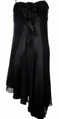 ABS Allen Schwartz Flower Pin Chiffon Dress Black ABS Allen Schwartz Flower Pin Chiffon Dress Black