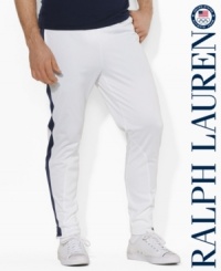 A classic-fitting drawstring pant in soft, silky microfiber is designed with athletic-driven details to celebrate the 2012 Olympics. A classic-fitting drawstring pant in soft, silky microfiber is designed with athletic-driven details to celebrate the 2012 Olympics.