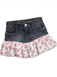 GUESS Kids Girls Little Girl Denim Skort, MEDIUM STONE (3T) GUESS Kids Girls Little Girl Denim Skort, MEDIUM STONE (3T)