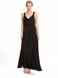 Seamlessly elegant, this sweeping jersey design has a ruched waist, beaded straps and a sultry open back.Cowl neckline Tonal beaded straps Ruched waist Tie-back strap Back zipper Fully lined About 62 from shoulder to hem Polyester Dry clean Imported Seamlessly elegant, this sweeping jersey design has a ruched waist, beaded straps and a sultry open back.Cowl neckline Tonal beaded straps Ruched waist Tie-back strap Back zipper Fully lined About 62 from shoulder to hem Polyester Dry clean Imported