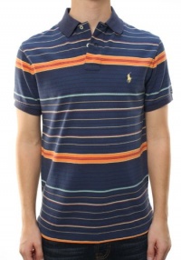 Polo Ralph Lauren Men's Custom Fit Striped Polo Shirt Navy Blue