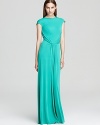 A high neckline lends contemporary cool to Issa's ethereal v neck dress--a plunging v back offers an unexpected finish.