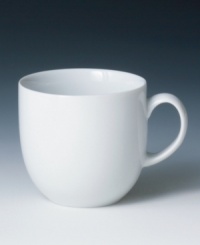 The clean, crisp lines and cool, glazed hue of this small mug from Denby's white dinnerware and dishes collection will infuse your tabletop with modern style. 12.25 oz capacity. The clean, crisp lines and cool, glazed hue of this small mug from Denby's white dinnerware and dishes collection will infuse your tabletop with modern style. 12.25 oz capacity.