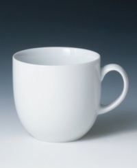 The clean, crisp lines and cool, glazed hue of this small mug from Denby's white dinnerware and dishes collection will infuse your tabletop with modern style. 12.25 oz capacity.