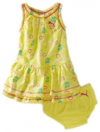 PUMA - Kids Baby Girl's 2-Piece Logo Dress Set, Lime Light, 18M PUMA - Kids Baby Girl's 2-Piece Logo Dress Set, Lime Light, 18M