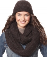 It's easy to be cheerful with the light-catching glimmer of this infinity scarf by Steve Madden. Wrap it around and around for a layered look. It's easy to be cheerful with the light-catching glimmer of this infinity scarf by Steve Madden. Wrap it around and around for a layered look.