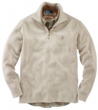 Polo Ralph Lauren Big & Tall Half Zip French Rib Fleece, Dune Heather Polo Ralph Lauren Big & Tall Half Zip French Rib Fleece, Dune Heather