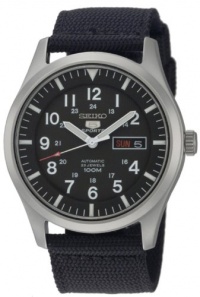 Seiko Men's SNZG15 Seiko 5 Automatic Black Dial Nylon Strap Watch Seiko Men's SNZG15 Seiko 5 Automatic Black Dial Nylon Strap Watch