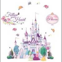 Blue Mountain Wallcoverings DMM2503 Princess Castle Self-Stick Mini Wall Mural 36-Inch by 40-Inch