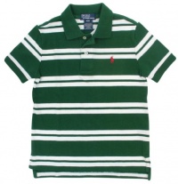 Polo Ralph Lauren Boys Striped Mesh Pony Logo Polo Shirt - 6 - Green/White Polo Ralph Lauren Boys Striped Mesh Pony Logo Polo Shirt - 6 - Green/White