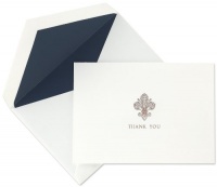 Crane & Co. Engraved Fleur De Lis Pearl White Thank You Notes (CT1071) Crane & Co. Engraved Fleur De Lis Pearl White Thank You Notes (CT1071)
