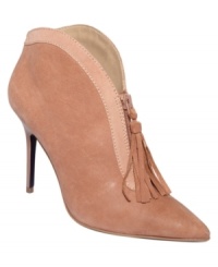 Beware of curves ahead. With a pointed toe and a zip-up curved vamp with a tassel pull, RACHEL Rachel Roy's Miramar single sole shooties are a dramatic way to finish your look. Beware of curves ahead. With a pointed toe and a zip-up curved vamp with a tassel pull, RACHEL Rachel Roy's Miramar single sole shooties are a dramatic way to finish your look.