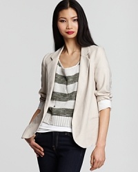 Polish off casual looks with sophisticated chic. Aqua's three-quarter sleeve linen jacket offers the perfect finishing touch to tees and tops. Over stripes with denim or cargos it's simply sublime. Polish off casual looks with sophisticated chic. Aqua's three-quarter sleeve linen jacket offers the perfect finishing touch to tees and tops. Over stripes with denim or cargos it's simply sublime.