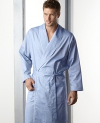 The perfect lightweight robe for lounging around. Belted style features shawl collar, embroidered logo on chest and front patch pockets below waist. Hits below the knee. The perfect lightweight robe for lounging around. Belted style features shawl collar, embroidered logo on chest and front patch pockets below waist. Hits below the knee.