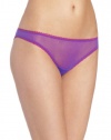 OnGossamer Women's Mesh Bikini Panty, Vivid Violet/raspberry Tart, Large