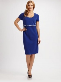 A beloved design in a vibrant hue is made complete by its stylized Empire waist, which provides a coveted silhouette.ScoopneckShort sleevesStylized Empire waistBack zipperBack ventAbout 25 from natural waist92% viscose/8% nylonDry cleanMade in Italy A beloved design in a vibrant hue is made complete by its stylized Empire waist, which provides a coveted silhouette.ScoopneckShort sleevesStylized Empire waistBack zipperBack ventAbout 25 from natural waist92% viscose/8% nylonDry cleanMade in Italy