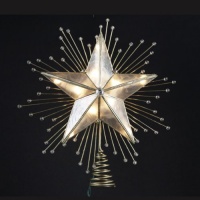 10 Lighted Capiz Star with Beaded Sunbursts Christmas Tree Topper- Clear Lights 10 Lighted Capiz Star with Beaded Sunbursts Christmas Tree Topper- Clear Lights