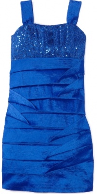 Ruby Rox Kids Girls 7-16 Taffeta Layers Sequins Dress, Royal Blue, 8