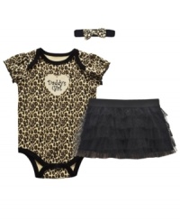 Dance the night away. She'll be the perfect partner in an adorable bodysuit, skirt and headband set from Baby Essentials. Dance the night away. She'll be the perfect partner in an adorable bodysuit, skirt and headband set from Baby Essentials.