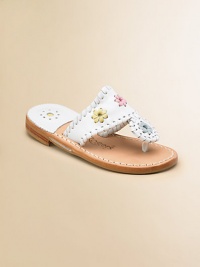 The classic style with a pretty palette of color will be her warmer weather favorite. Leather upper Leather and synthetic sole Made in USA The classic style with a pretty palette of color will be her warmer weather favorite. Leather upper Leather and synthetic sole Made in USA