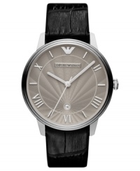 Finish off your look with this handsome watch design from Emporio Armani. Finish off your look with this handsome watch design from Emporio Armani.