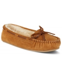 Slip on comfort. Minnetonka's Kayla faux-fur slippers look great and feel even better. Slip on comfort. Minnetonka's Kayla faux-fur slippers look great and feel even better.