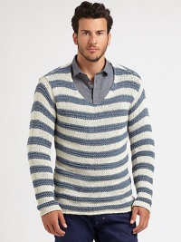 A clean, minimalist style knitted from recycled denim is the perfect, lightweight addition to any spring and summer wardrobe.ScoopneckCottonHand washMade in Italy A clean, minimalist style knitted from recycled denim is the perfect, lightweight addition to any spring and summer wardrobe.ScoopneckCottonHand washMade in Italy