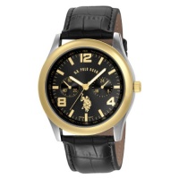 U.S. Polo Assn. Men's USC50004 Genuine Leather Black Dial Strap Watch U.S. Polo Assn. Men's USC50004 Genuine Leather Black Dial Strap Watch