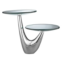 As eye-catching as the cakes and tarts it's designed to support, this two-tier server creates its own spotlight on any buffet table. Platforms are glass, and the curved support is made of our lustrous Nambé Alloy. Designed by Karim Rashid, as part of our contemporary Morphik collection of serving/entertaining accessories that feature the curving forms nature favors. As eye-catching as the cakes and tarts it's designed to support, this two-tier server creates its own spotlight on any buffet table. Platforms are glass, and the curved support is made of our lustrous Nambé Alloy. Designed by Karim Rashid, as part of our contemporary Morphik collection of serving/entertaining accessories that feature the curving forms nature favors.