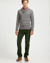 A smart, straight-leg silhouette tailored in soft cotton for a casual, comfortable look and fit.Five-pocket styleInseam, about 32CottonMachine washImported