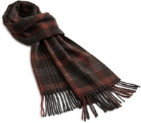 Amicale Men's 100% Cashmere Track Plaid Scarf Amicale Men's 100% Cashmere Track Plaid Scarf