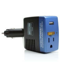 Mobile PowerFlex Travel Power Inverter & Charger w/ USB Port, AC Outlet and 300 Watts of Surge Capacity for Laptops, Smartphones, Tablets, iPods, Portable DVD Players and more! Mobile PowerFlex Travel Power Inverter & Charger w/ USB Port, AC Outlet and 300 Watts of Surge Capacity for Laptops, Smartphones, Tablets, iPods, Portable DVD Players and more!