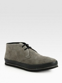 Classic lace-up design rendered in Italy from smooth suede with contrasting rubber sole for long-lasting style and comfort.Suede upperLeather liningPadded insoleRubber soleMade in Italy Classic lace-up design rendered in Italy from smooth suede with contrasting rubber sole for long-lasting style and comfort.Suede upperLeather liningPadded insoleRubber soleMade in Italy