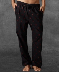 A relaxed-fitting pajama pant is crafted from soft cotton flannel with allover printed ponies for iconic style. A relaxed-fitting pajama pant is crafted from soft cotton flannel with allover printed ponies for iconic style.