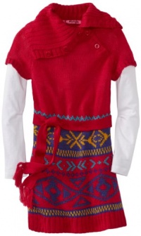 Energie Girls 7-16 Catherine Split Neck Sweater, Pink Combo, Large Energie Girls 7-16 Catherine Split Neck Sweater, Pink Combo, Large
