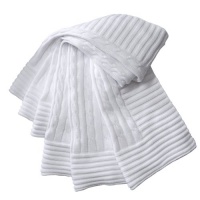 Elegant Baby Cable Blanket- White Elegant Baby Cable Blanket- White