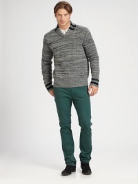 On trend this season, an over-dyed slim-fit style with some stretch. Button closureZip flyBelt loopsFive-pocket styleInseam, about 3197% cotton/3% elastaneDry cleanImported On trend this season, an over-dyed slim-fit style with some stretch. Button closureZip flyBelt loopsFive-pocket styleInseam, about 3197% cotton/3% elastaneDry cleanImported