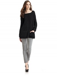 THE LOOKTextured cable knit throughoutLong sleevesPatch pockets at waistBack zip closureTHE FITAbout 28½ from shoulder to hemTHE MATERIAL33% wool/33% acrylic/27% acetate/7% polycarbamideFully linedCARE & ORIGINDry cleanImportedModel shown is 5'9 (175cm) wearing US size Small. 