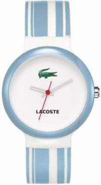 Lacoste Goa White and Blue Stripe Polyurethane Unisex Watch 2010541 Lacoste Goa White and Blue Stripe Polyurethane Unisex Watch 2010541