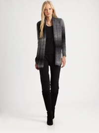 Timeless ombre gives this cozy design the element of irresistible allure. Shawl collarLong sleevesPin closureAbout 31 from shoulder to hemMohair/nylon/viscose/wool/spandexDry cleanImported of Italian fabric Model shown is 5'10 (177cm) wearing US size Small. Timeless ombre gives this cozy design the element of irresistible allure. Shawl collarLong sleevesPin closureAbout 31 from shoulder to hemMohair/nylon/viscose/wool/spandexDry cleanImported of Italian fabric Model shown is 5'10 (177cm) wearing US size Small.
