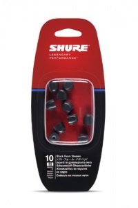 Shure EABKF1-10M Medium Foam Sleeves (10 Included/5 Pair) for E3c, E4c, E5c, E500PTH, i3c, i4c & SE Earphones (Black)