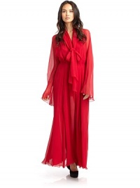 THE LOOKDraped chiffon scarf at neckElastic waistSide slitsBack keyhole with hook-and-eye closureTHE FITAbout 53 from shoulder to hemTHE MATERIALSilkFully linedCARE & ORIGINDry cleanImportedModel shown is 5'8 (172½cm) wearing US size Small. THE LOOKDraped chiffon scarf at neckElastic waistSide slitsBack keyhole with hook-and-eye closureTHE FITAbout 53 from shoulder to hemTHE MATERIALSilkFully linedCARE & ORIGINDry cleanImportedModel shown is 5'8 (172½cm) wearing US size Small.