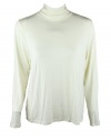 Alfani Womens Petite Long Sleeve Gathered Turtleneck Top